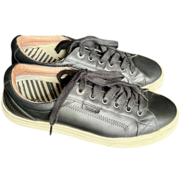 Taos Plim Soul Lux Leather Lace Up Sneakers - Black - 9.5 WIDE - Picture 1 of 9